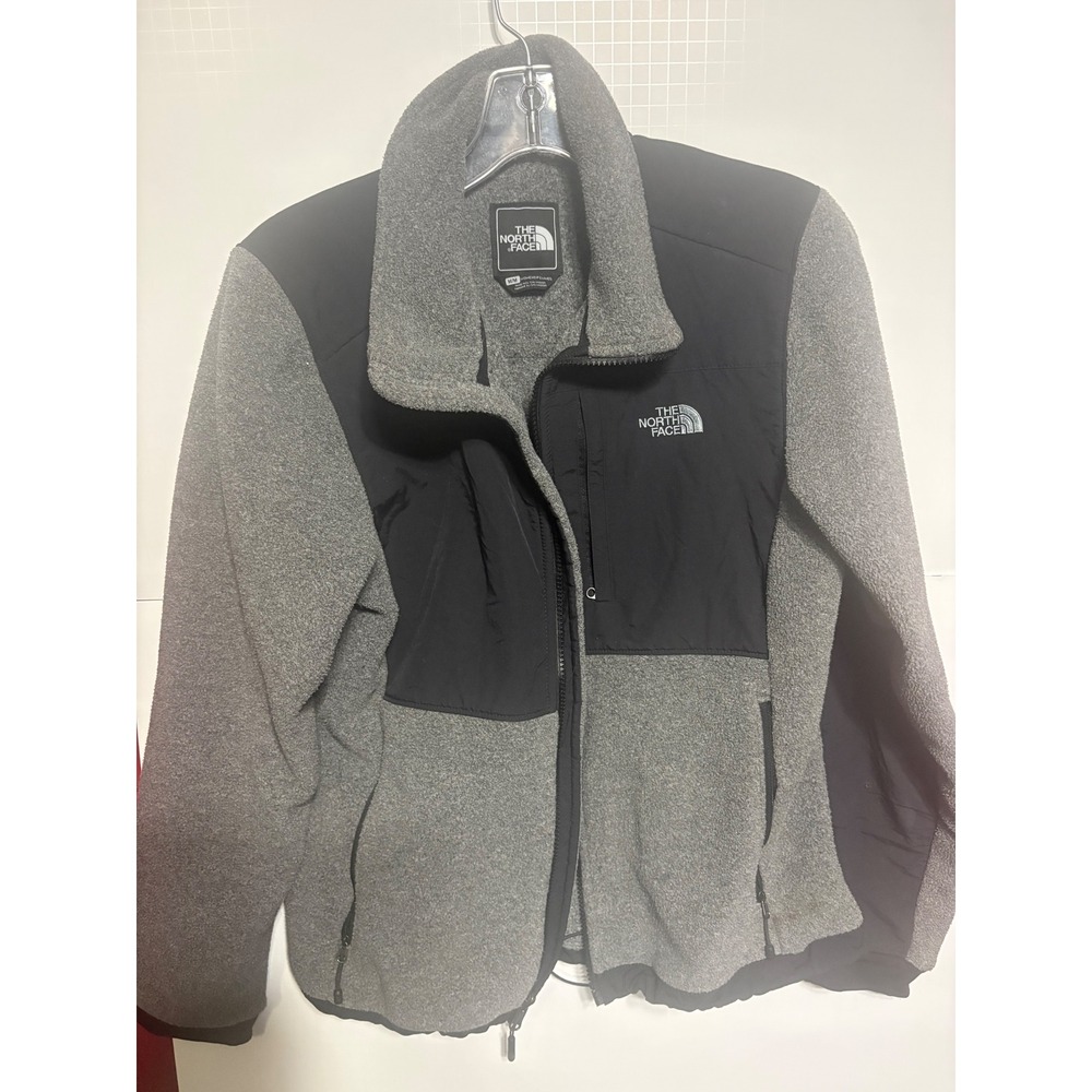 The North Face Denali Fleece Jacket Womens Medium Grey Black Full Zip